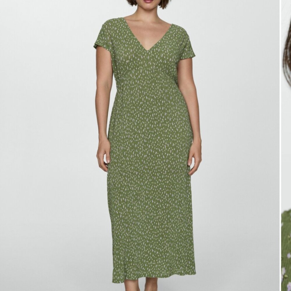 Mango Lightweight Green Floral Dress - NWOT